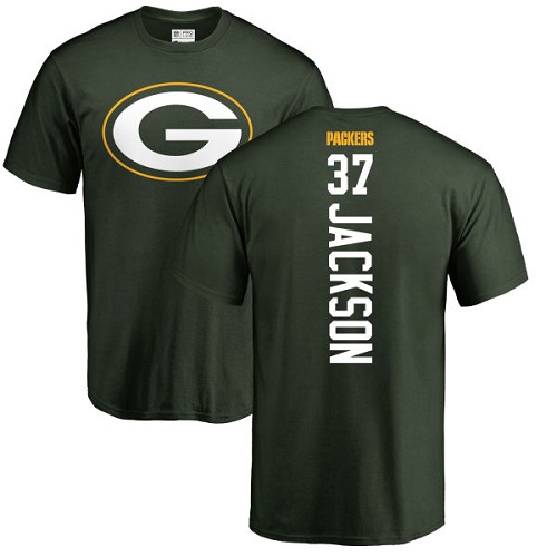 Men Green Bay Packers Green #37 Jackson Josh Backer Nike NFL T Shirt->green bay packers->NFL Jersey